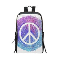 Bag Backpack Hippie Mandala Floral Peace Sign Daypacks
