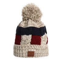 FRCOLT Christmas Wireless Bluetooth Beanie Hat Detachable Stereo Speakers Gift for Girlfriend (Free Size, Beige)