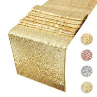 Sequin Table Runners Gold- 12 By 108 Inch Glitter Gold Table Runner-Gold Event Party Supplies Fabric Decorations For Holiday Christmas Gift Wedding Birthday Baby Shower