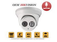 4MP PoE Security IP Camera - Compatible with DS-2CD2343G0-IU Turret EXIR Night Vision 2.8mm Fixed Lens H.265+ Built in Microphone