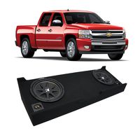 Compatible with 2007-2013 Chevy Silverado Crew Cab Truck Kicker Comp C10 Dual 10" Sub Box Enclosure - Final 2 Ohm
