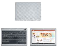 decalrus - Protective Decal for Lenovo Yoga Book C930 (10.8" Screen) Laptop Silver Carbon Fiber Skin Skins Decal for case Cover wrap CFlenovoYogaBkC930Silver
