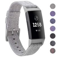 EZCO Bands Compatible with Fitbit Charge 3, Woven Fabric Breathable Watch Strap Quick Release Replacement Wristband Accessories Man Woven Compatible with Charge 3 Fitness Smart Watch