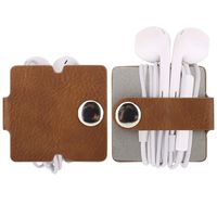 MoKo Cable Management, [3 Pack] Premium Leather Headphone Cable Straps, Leather Earbud Holders, Cord Organizer Cord Keepers, Earphone Wrap Winder Wire Ties, Cord Management, Cable Ties - Khaki
