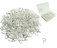 Hyamass 200pcs Curved Lobster Clasps 7x12mm Silver Plated Lobster Claw Clasps DIY Jewelry Fastener Hook,necklace DIY Fasteners (Silver)