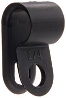 Standard Duty Nylon Cable Clamp, 0.25" Diameter, 0.394" Width, Black