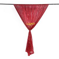 LQIAO Red 5x7ft Wedding Sequin Curtain Photography Background Sequin Fabric,Wedding Sequin Backdrop Curtain Panel, Pocket 5x7FT(150x215cm))