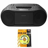 Sony Portable Full Range Stereo Boombox Sound System with MP3 CD Player, AM/FM Radio, 30 Presets, Headphone and AUX Jack - Bonus DB Sonic CD Head Cleaner