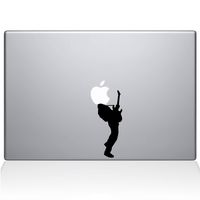 The Decal Guru Guitar Hero MacBook Decal Vinyl Sticker - 15" MacBook Pro (2015 & Older) - Black (1075-MAC-15P-BLA)