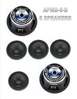 (6) AUDIOPIPE APMB-8-B 8" LOW-MID RANGE CAR AUDIO DJ LOUD SPEAKER FULL CASE NEW