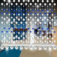 Paymenow Glass Crystal Beads Curtain Window Door Curtain Passage Home Party Wedding Backdrop Divider Panel Room Decor (A)
