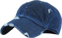 KBETHOS Vintage Washed Distressed Cotton Dad Hat Baseball Cap Adjustable Polo Trucker Unisex Style Headwear (Vintage) Dark Denim Adjustable