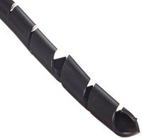 UV Polyethylene Spiral Wrap Cable Harness, 0.236" OD x 0.157" ID, 0.157" - 1.97" Bundle Range, Black