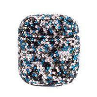 2019 Newest Luxurious Rhinestone AirPods Case with Keychain, Shockproof Protective Premium Crystal Cover Skin for AirPods Charging Case 2 & 1 (Black C8 No Keychain)