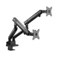 SIIG Aluminum Mechanical Dual Monitor Arm Mount - Height Adjustable Desk Mount for 17in to 32in Screens - 17.6lbs Each Arm - VESA 75x75mm 100x100mm, Black