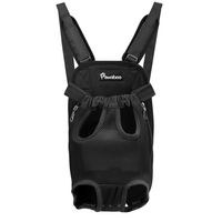 Pawaboo Pet Carrier Backpack, Adjustable Pet Front Cat Dog Carrier Backpack Travel Bag, Legs Out, Easy-Fit for Traveling Hiking Camping for Small Medium Dogs Cats Puppies, Extra Large, Black