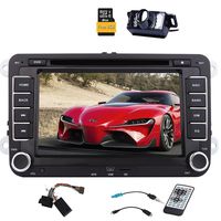 A Free Reverse Camera 7" HD Digital Touchscreen Car DVD Player Radio Receiver PC Stereo HeadUnit GPS Bluetooth Multimedia for VW Volkswagen SAGITAR JETT Passat CC Skoda+ Free Camera+Free 8GB Card