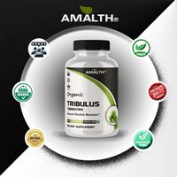 AMALTH Organic Tribulus Terrestris Powder 90 Veg Capsules 1000mg for Strong Body