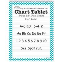 Top Notch Teacher Products Chevron Border Chart Tablet (1 1/2" Ruled), 24" x 32", Teal