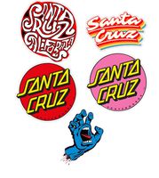 Skateboard Vinyl Sticker Santa Cruz Pack of 5 for Laptop,Water Bottle Car and Bikes