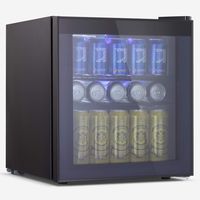 BOSSIN Beverage Refrigerator and Cooler, 60 Can Capacity with Smoky Gray Glass Door for Soda Beer or Wine,Compressor Touch Panel Digital Temperature Display for Home, Office, Bar(1.6 cu.ft)