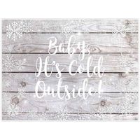 Allenjoy 8x6ft Baby It's Cold Outside Winter Wonderland Theme Backdrop for Kid Birthday Party Supplies Banner Rustic Wood Wooden White Background Christmas Xmas Baby Shower Baptism Decorations Favors