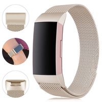 Find-MyWay Replacement Compatible with Fitbit Charge 3 Bands/Charge 3 SE Metal Bands Wristband Accessory Breathable Sport Bracelet Strap Small & Large for Women Men Silver Rose Gold 10 Colors