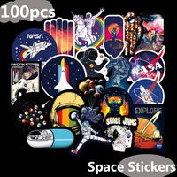 Universe NASA Laptop Stickers Decals-100pcs Waterproof Spaceman Spacecraft Vinyl Decals for Water Bottle Hydro Flask Laptop MacBook Car Helmet Bike Bicycle Motorcycle Bumper Graffiti Patches Skateboar