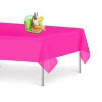 Hot Pink 1 Pack Premium Disposable Plastic Tablecloth 54 Inch. x 108 Inch. Rectangle Table Cover By Grandipity