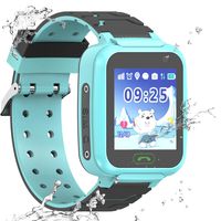 Kids Smartwatch GPS Tracker Phone, Students Waterproof Watch with 2 Way Calls WiFi GPS Locator SOS Voice Chat Camera Alarm Clock Watches Birthday Gifts for Boys Girls Compatible with iOS Android,Blue
