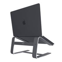 Macally Aluminum Laptop Stand for Home & Office Desks - Fits All Notebooks from 10" to 17.3" - Apple Macbook 12" 13" Pro Air, Chromebook, Samsung, Acer, HP, Dell Computers (Space Gray)