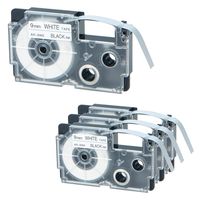 NineLeaf 4 Pack Black on White Tape Cassette Compatible for XR9WE XR-9WE XR-9WE2S XR9WE2S Label Tape for KL-1500 KL-2000 KL-7000 KL-7200 KL-750 Label Maker (3/8" x 26ft, 9mm x 8m)