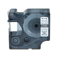 SuperInk Industrial Flexible Nylon Label Tape Compatible for Dymo 18489 (3/4"x11.5ft) Rhino 4200 5000 5200 6000 Label Maker (1PK Black on White)