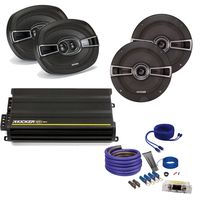 Kicker KS Speaker package KS 6x9" KS 6.5" speakers Kicker CX300.4 4-channel and amp kit.