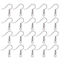 TOAOB 100pcs Earring Hooks Ear Wires with Ball and Coil Nickel Tone Hypoallergenic 18mm for DIY Jewelry Making