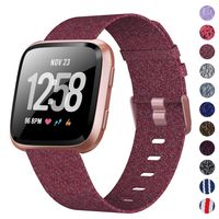 XIMU Bands Compatible with Fitbit Versa/Versa 2 / Versa Lite, Soft Woven Fabric Replacement Band Quick Release Canvas Strap Wristbands Accessories Women Men for Versa Smart Watch