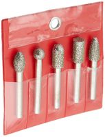 Big Horn 19391 5PC Diamond Burr Set - 1/4" Shank, 50 Grit - Coarse