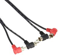 Hosa CRA-202RR Dual Right-angle RCA to Same Stereo Interconnect, 6.6 feet