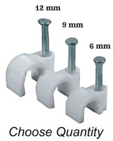 Cable Wire Clips Nail-In Cable Clips White Cable Clips Cable Staple Clip RG6 Cable Clip Cable Mounting Clip for Coax Coaxial Wire Ethernet Cable Management - Cable Wire Clips Assortment (100)