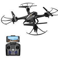 Holy Stone HS200 FPV RC Drone with HD WiFi Camera Live Feed 2.4GHz 4CH 6-Axis Gyro Quadcopter with Altitude Hold, Gravity Sensor and Headless Mode RTF Helicopter, Color Black