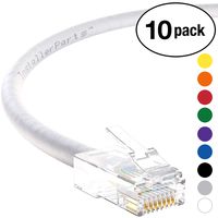 InstallerParts (10 Pack) Ethernet Cable CAT5E Cable UTP Non-Booted 20 FT - White - Professional Series - 1Gigabit/Sec Network/Internet Cable, 350MHZ