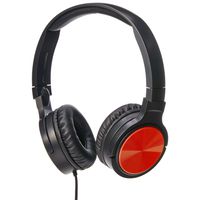 AmazonBasics Lightweight On-Ear Wired Headphones, Red