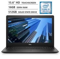 2019 Newest Dell Inspiron 15 15.6" HD LED-Backlit Touchscreen Laptop, Intel Core i3-8145U Processor up to 3.90GHz, 16GB RAM, 512GB Solid State Drive, HDMI, Wireless-AC, Bluetooth, Windows 10, Black
