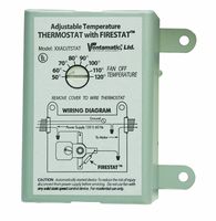 Ventamatic XXFIRESTAT 10-Amp Adjustable Programmable Thermostat with Firestat for Power Attic Ventilators, Replacement Thermostat