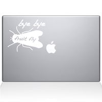 The Decal Guru 0216-MAC-13P-LG Bye Bye Fruit Fly MacBook Decal Vinyl Sticker - 13" MacBook Pro (2016 & Newer) - White