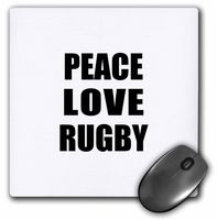 Peace Love and Rugby. Things that make me happy - Ruggers player gift - Mouse Pad, 8 by 8 inches (mp_184905_1)