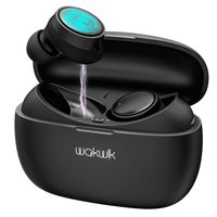 WAKWLK Bluetooth 5.0 True Wireless Earbuds with Charging Case for iPhone Android, 55H Cyclic Playtime Waterproof No Master-Slave TWS Stereo Headphones with mic, in-Ear Earphones Headset for Sport
