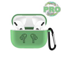 UPOLS Compatible with AirPods Pro Case, Protective Cover with Keychain, Bounce Carrying Case Compatible with Apple AirPods Pro Charging Case [2019 Release] Soft Slim Silicone Case Skin (Matcha Green)