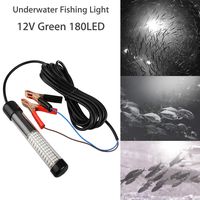 12V LED Underwater Fishing Light, 1300 Lumens Fish Attracting Light, 14W Night Crappie Light with Battery Clip and 5M Power Cord, Super Bright Lure Bait Finder LED Submersible Shad Boat Light-White