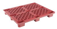 Vestil SKID-20 Plastic Skid, 3300 lbs Capacity, 39-1/8" Length, 46-7/8" Width, 5-1/2" Height, Red